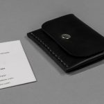 black leather card case