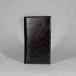 black leather long wallet
