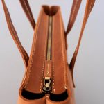 leather zip tote