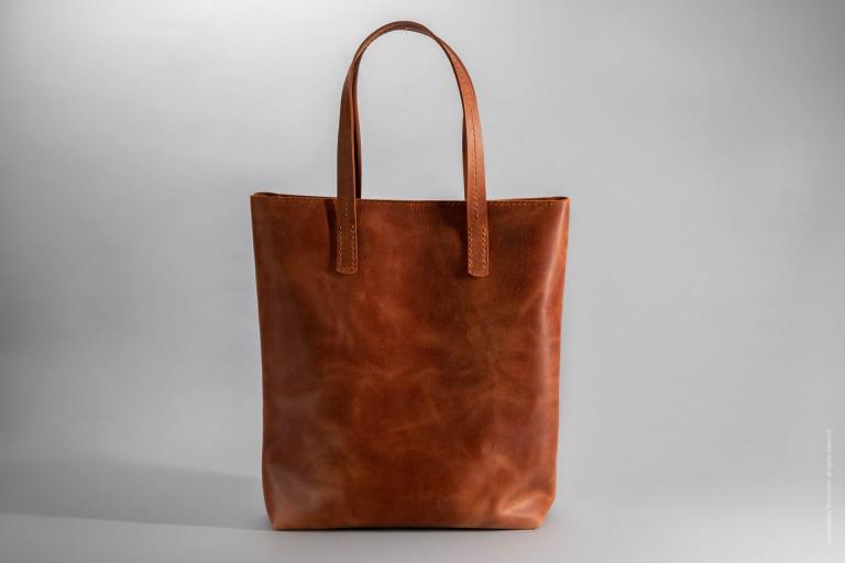 Handmade Leather Zipper Tall Tote - Customize Yours